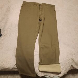 NWOT fleece lined canvas pants